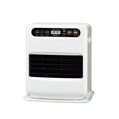 CORONA FH-S3226Y(WM) 石油ファンヒーター 秒速タイマー ニオイカットメカ搭載 9畳まで タンク容量5L マットホワイト発売日：2026年10月1日●秒速タイマー（7秒点火タイマー）機能搭載●低消費電力設計だから節電にも貢献●クリーン消火（新消臭制御）機能搭載●基本性能重視の手軽な使いやすさが好評。ニオイカットメカやよごれま栓も搭載。●ファンヒーターは低消費電力で最小火力が小さいものを選ぶのがポイント。コロナは独自のヒートバックシステムで低消費電力を実現。さらに最小火力が絞れるから無駄な暖め過ぎ＝無駄な灯油の消費を防ぎ、エコな運転が可能。&nbsp;【仕様】暖房出力（kW）：3.19〜0.63暖房のめやす：9畳（15.0m2）まで外形寸法〈置台を含む〉高×幅×奥行（mm）：424×385×325 質量（kg）：8.8点火時消費電力50／60Hz（W）：650／650燃焼時（強〜弱）消費電力50／60Hz（W）：20／20〜10／11待機時消費電力50／60Hz（W）：0.8運転音（dB）（強／弱）：35／21タンク容量 （L）：5燃焼継続時間（約・h）（強〜弱）：16.1〜82.0燃料消費量［kW（L／h）］：3.19〜0.63（0.310〜0.061）