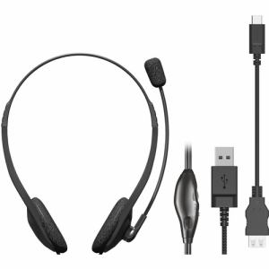 【納期約2週間】ELECOM エレコム HS-HP22UCBK 有線ヘッドセット オーバーヘッド型 マイクアーム付き USB-A USB Type-C変換ケーブル付属 両耳 ブラック HSHP22UCBK BKセール