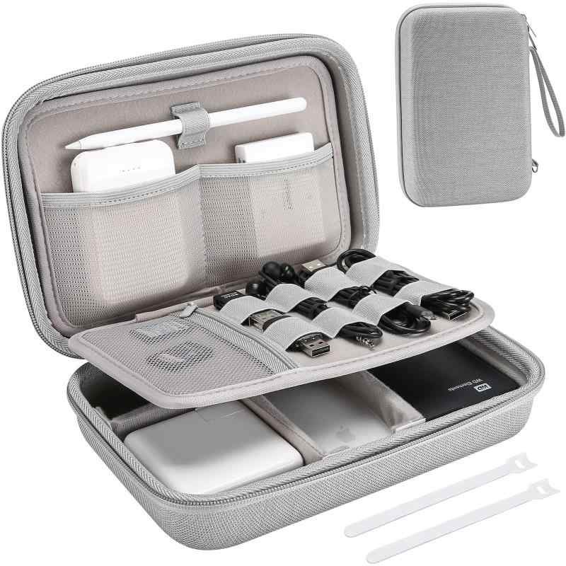 ProCase ガジェットポーチ、防水性のあるEVA材、大容量、3層仕組み MacBook アダプタ・ Magic Mouse 2・ USB Flash Disk・SD収納、スマホ・タブレット充電・ケーブルの小物入れ、PC周辺アクセサリーの整 kina1004-10178842 KINAKINAストア パッケージ画像