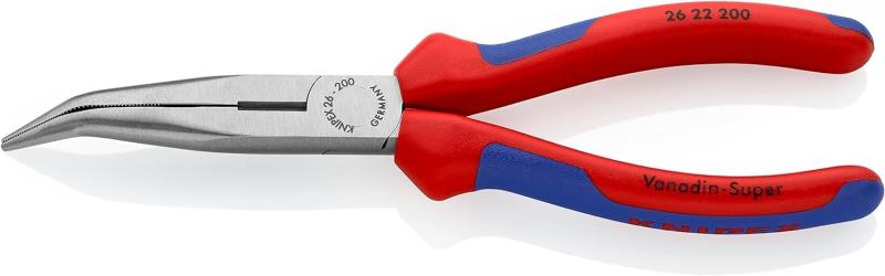 クニペックス KNIPEX 40゜先曲ラジオペンチ (SB) 2622-200切断能力(中硬線;φmm):3.2切断能力(硬線;φmm):2.2口先の長さ(L3;mm):73ジョイント部の厚さ(T1;mm):9.5口先先端の厚さ(W4;mm):3.0