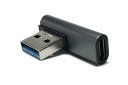 Access 【 ミドルベント L型 10Gbps 】USB-C メス to USB3.0 オス 方向転換 変換アダプタ 10Gbps USB3.2 Gen2 高速転送 変換コネクタ Type C メス - USB3.0 オス 左L字 + マイクロファイ