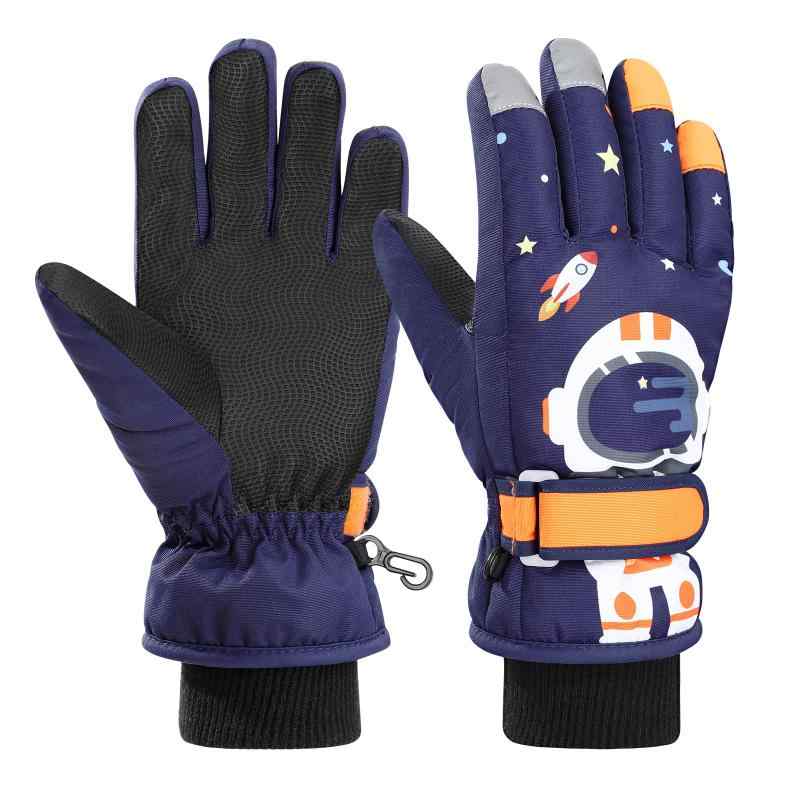 スキーグローブ キッズ 防水 MoKo スノーグローブ 子供用 5本指タイプ スキー手袋 防水防寒 滑り止め ..