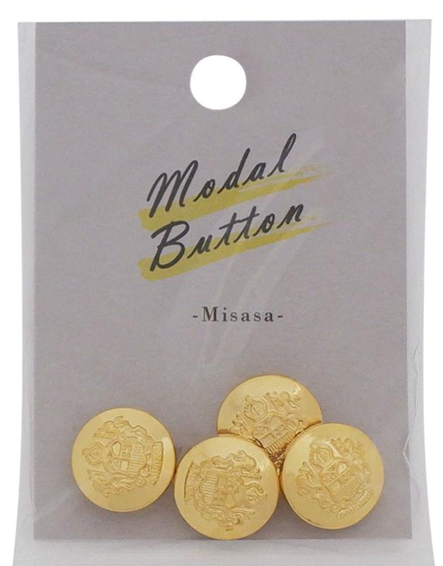 ミササ メタルボタン 15mm 4個入り Col.ゴールド MB312