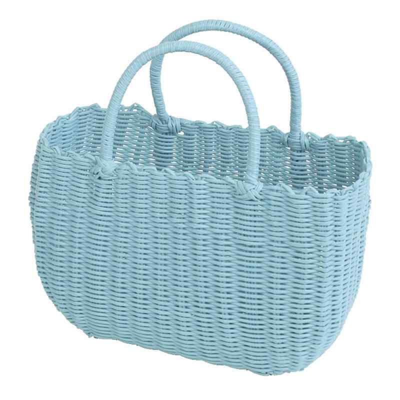 村田屋 ビニール製 カゴバッグ P.Pライトブルーバッグ 9678