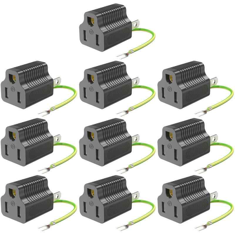 コンセントタップ 3P→2P acアダプターHITRENDS変換プラグ コンセント 3ピン 2ピン 変換アダプター コンセント 分岐power strip アースコード付き 電源/OAタップ 3A-3P2P ブラック アップグレード版