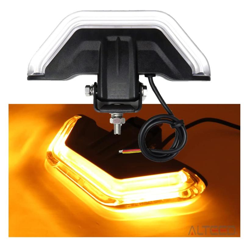 アルティード(ALTEED) COB LEDパトランプバー 半面照射フラッシュライトバー 黄色発光 アルミボディ 12V24V自動車兼用対応(2)