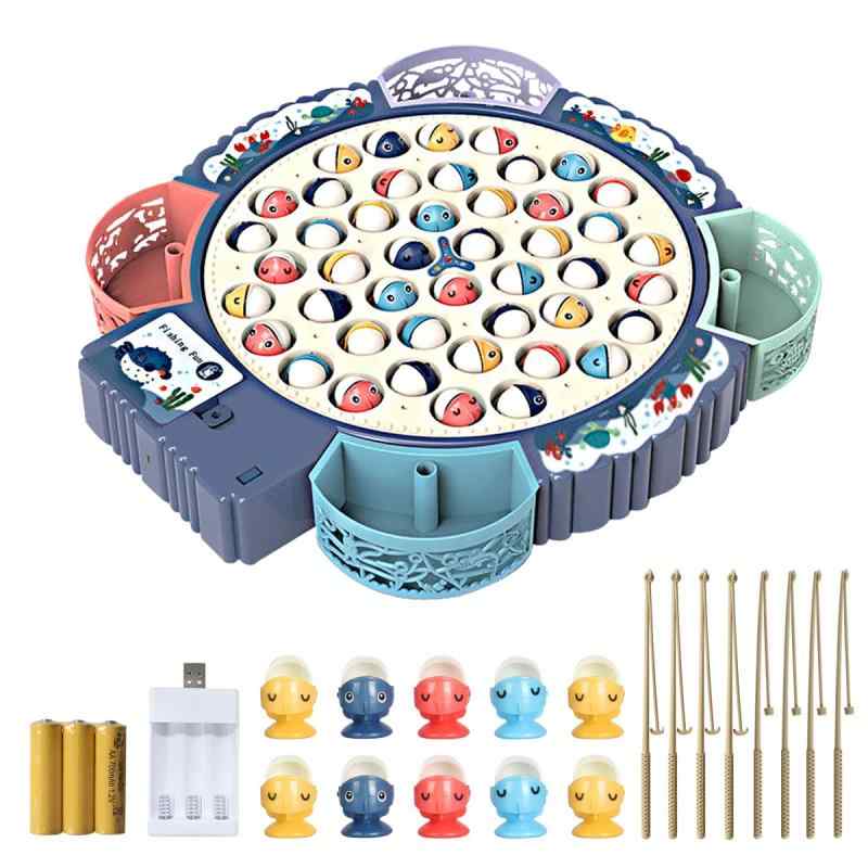 Absdefen 電動釣りゲーム くるくる魚釣り かわいい魚 多機能玩具 フィッシング 磁気吸引 おもちゃ 音楽回転 ミュート可能 遊び 子供 人気 誕生日 贈り物 入園お祝い クリスマス プレゼント(3)