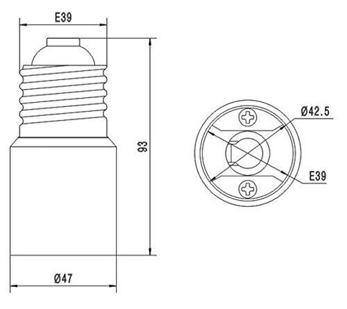 TWDRTDD 3個 E39→E39 延長アダプター 口金変換 アダプター E39口金延長アダプター E39→E39電球 ソケット 口金 照明補助器具