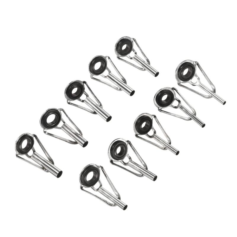 PATIKIL 1.6-3.6mm管径 釣り竿のヒント修理キット 10個 アイアンリングガイド 海水淡水釣り用 シルバートーン