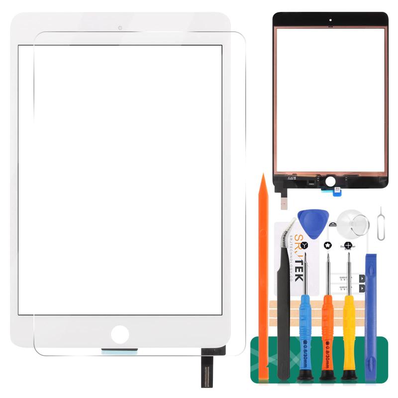SRJTEK For ipad mini4 第4世代対応 タッチパネル 修理交換用パネル 取り付けテープ付き 修理ツール付き フィックス 修理パーツ部品（A1538 A1550）
