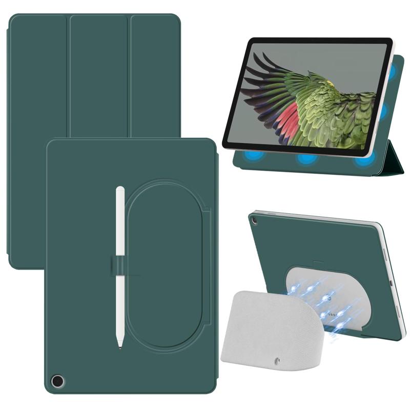 Miimall Google Pixel Tablet 2023 専用 ケース 【磁気吸着+タッチペン収納】グーグル ピクセル タブレット カバー PUレザー ワイヤレス充電対応 スタンド機能 傷・汚れ防止 薄型 軽量 手触りが良い Go