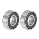 ACROPIX ベアリング 698-2RS ボールベアリング ダブルシール 8x19x6mm ブラック シルバートーン 深溝玉軸受 2個入り