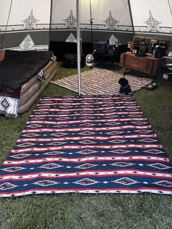 Peel Forest 民族柄, マルチクロス,ピクニック，レジャーシート，キャンプ，アウトドア オルテガ柄,ネイティブ柄 (145X200cm）