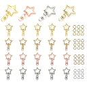 YUENWUZINIC 星 ナスカン キーホルダー金具 24個セット 回転カン付き 丸カン付き ワンタッチキーホルダー カワイイ DIY用パーツ 手作り 手芸用...