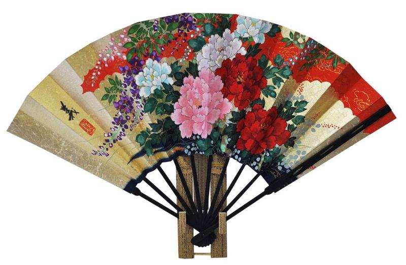 乐天商城 - 〈京扇子〉仕舞両面飾り扇子 百花/桜 扇子立付箱入