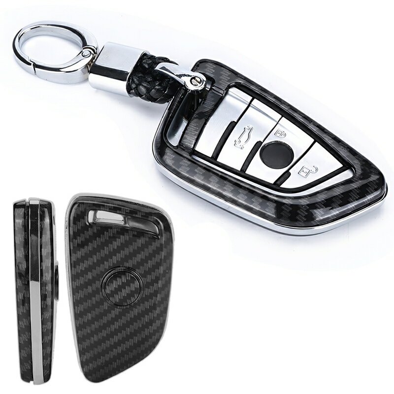 BMW カーボン調 メッキリム スマートキーケース キーカバー キーホルダー F45 F46 G30 G31 G32 G11 G12 X1 F48 F49 X2 F39 X3 G01 X5 F15 F85 X6 F16 F86 2シリーズ 3シリーズ 4シリーズ 5シリーズ 6シリーズ 7シリーズ アクセサリー 保護カバー キーレスカバー 車