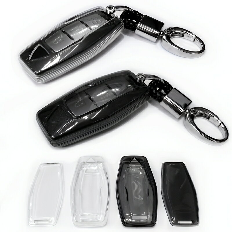 三菱 TPU クリアー スモーク スマートキーケース キーカバー 2024新型 トライトン LC2T デリカミニ B34A B35A B37A B38A アウトランダー PHEV GN0W アクセサリー パーツ カスタム キーホルダー ミツビシ