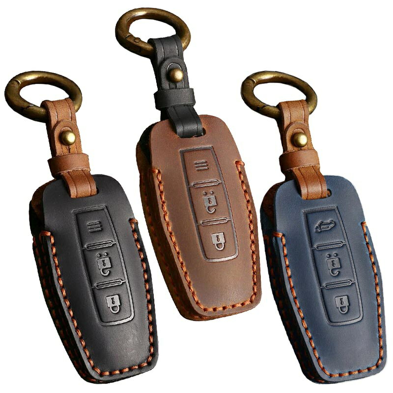 三菱 本革 レザー ツートン スマートキーケース キーカバー 2024新型 トライトン LC2T デリカミニ B34A B35A B37A B38A アウトランダー PHEV GN0W アクセサリー パーツ カスタム キーホルダー ミツビシ