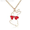 ネックレス レディース うさぎ ゴールド リボンファッション アクセサリー かわいい 女性 ギフト プレゼント チェーン ジュエリー ストーン