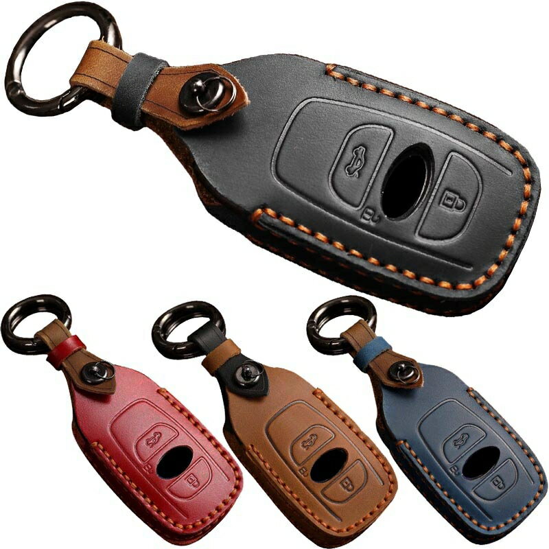 スバル 本革 レザー ツートン スマートキーケース キーカバー クロストレック レイバック アウトバック GR86 フォレスター WRX BRZ ZC6 レヴォーグ WM4 WMG レガシィ B4 BN9 BRZ ZC6 SJ5 SK9 インプレッサ GT7 GK7 S4 VX キーホルダー アクセサリー