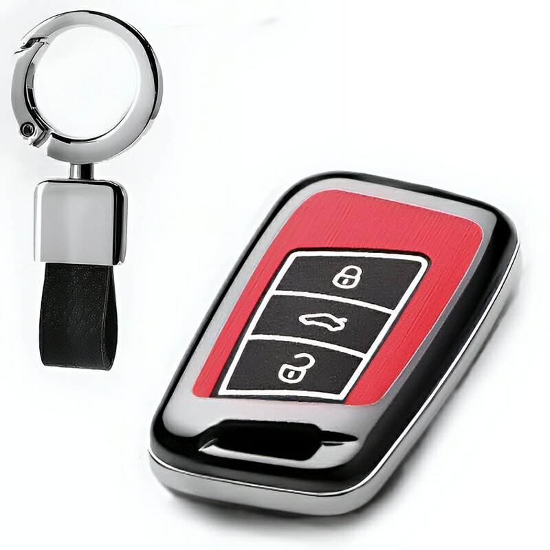 フォルクスワーゲン アルミ 合金 夜光 レザー スマートキーケース キーカバー キーホルダー アルテオン ビートル ゴルフ ポロ パサート ジェッタ ティグアン シロッコ トゥーラン アップ アクセサリー メンズ レディース おしゃれ 保護カバー キーレスカバー 傷防止