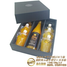 愛媛産みかんクラブNo.１ジュース１本＆果汁たっぷりゼリー６本セット(黒化粧箱)