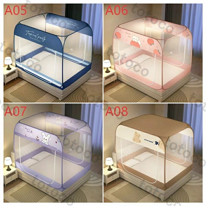 2026年新モデルの防塵機能付き、両開きドア式で、下部が密閉されている防虫用蚊帳...