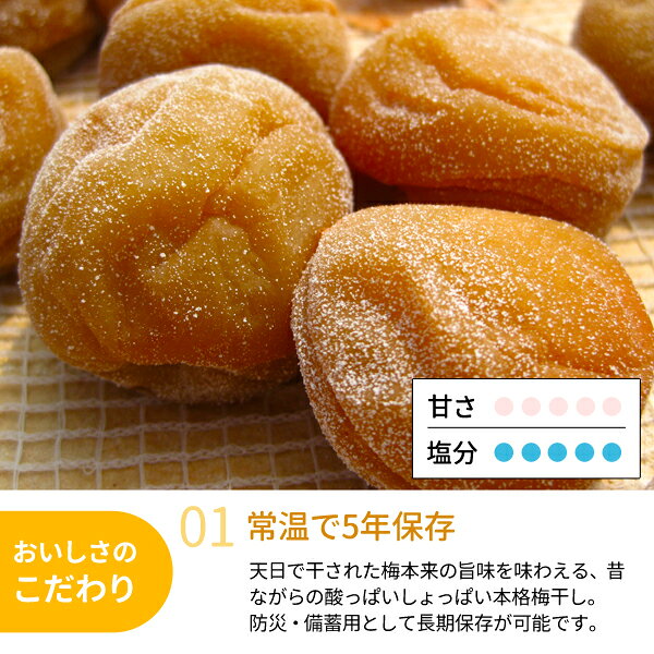 備蓄用　白干し梅（塩分22％） 400g【災害用・防災用・保存食】☆個包装 賞味期限約5年　うめぼし　梅干し　ウメボシ　長期保存　非常食　5年保存　JAわかやま　JA紀南 kinan-10000337 紀州梅のJAわかやま(紀南) サンプル画像2