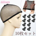 ウィッグ ネット 10枚入り ケア用品 ネット ウィッグ専用ネット キャップ 大きい ロング ミディアム ショート 医療用 いたく ない ウイッグ かつら フル...