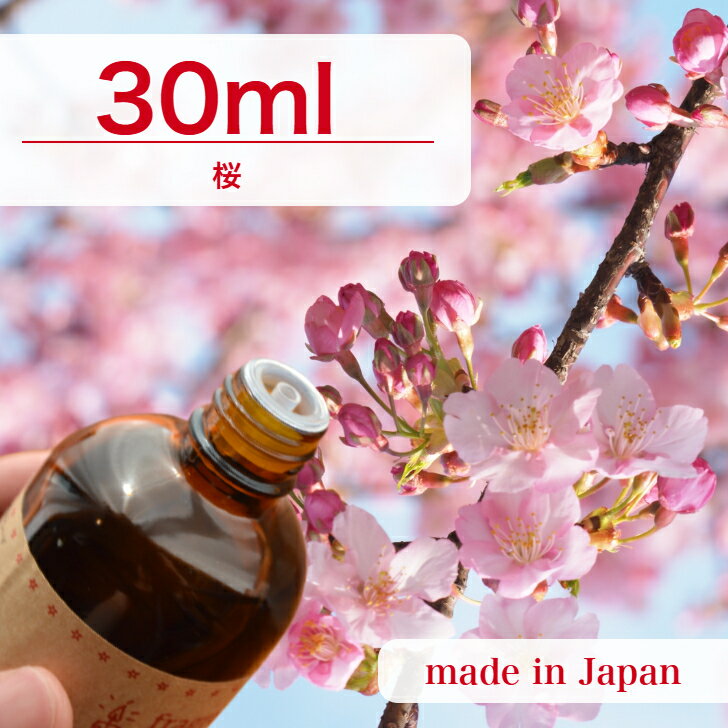 国産 アロマオイル 桜　30ml【 ソープ アロマキャンドル アロマストーン ディフューザー サシェ 材料 ..