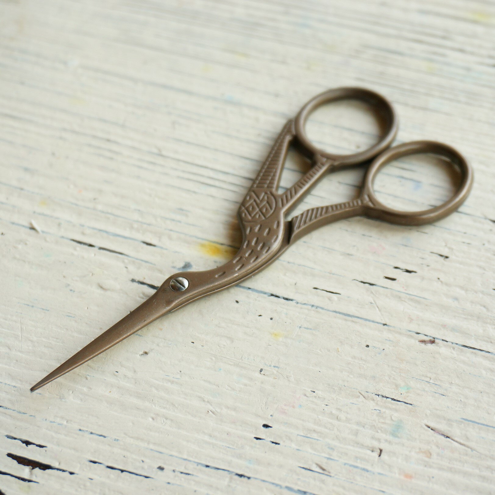 アンティーク調デザインシザーC　バード　【 ハーバリウム キャンドル 制作 ツール デコレーション ア..