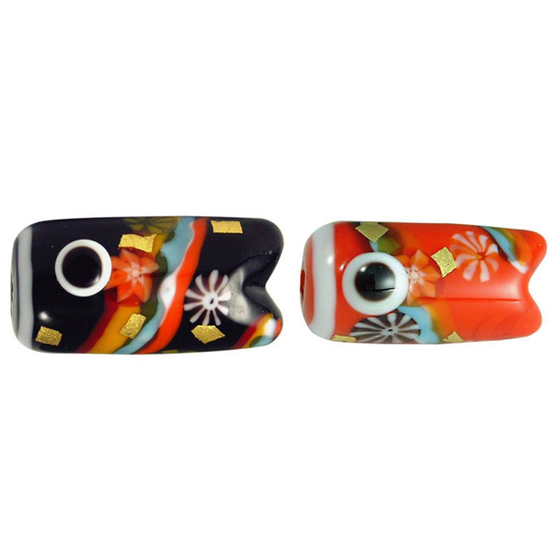 【2点で180円offクーポン対象!!】【鯉のぼり玉】買い回り 鯉のぼり こいのぼり とんぼ玉 ビーズ ガラスビーズ ガラス細工 動物 ガラス玉 ハンドメイド ...