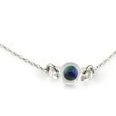 【小型宅配便】Opal Bracelet(チェーンブレス)No.67【Natural Glass】進藤貴允氏作品 宇宙ガラス ブレスレット ブラック オパール 星 惑星