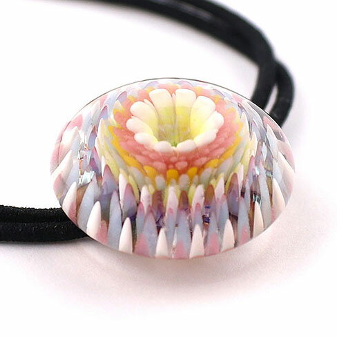 ヘアゴムNo.36【ManiMani Moon】高木ユキ氏作品 ガラス ヘアゴム 大人っぽい シンプル 花 プレゼント ハンドメイド