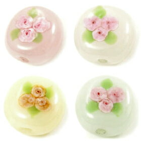 樂天商城 - 【2点で180円offクーポン対象!!】【ロゼロゼ】15mm 花 バラ 薔薇 とんぼ玉 ビーズ ガラスビーズ ガラス細工 花 ガラス玉 ハンドメイド 材料 初心者 おしゃれ お守り かわいい 癒しグッズ 雑貨【商用利用可】