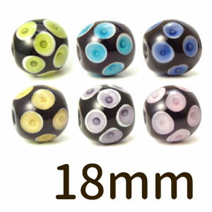 【2点で180円offクーポン対象!!】【ブラックボール 18mm】ドット 水玉 とんぼ玉 ビーズ ガラス細工 ガラス玉 ハンドメイド 材料 初心者 おしゃれ お守り かわいい 癒しグッズ 雑貨【商用利用可】(3.0)