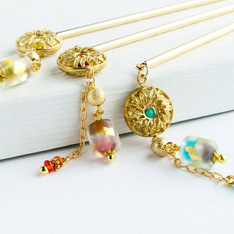 【古代 mini かんざし】玉かんざし かんざし 一本 シンプル 普段使い 和 とんぼ玉 トンボ玉 浴衣 簪 かわいい 髪飾り 結婚式 赤 ガラス ヘアアクセサ...