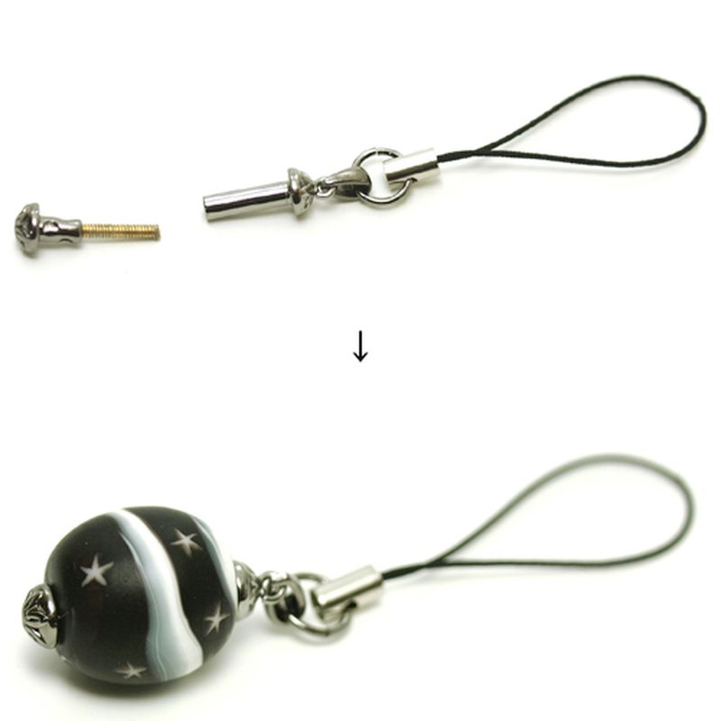 【2点で180円offクーポン対象!!】【ホルダーストラップセットT1】とんぼ玉ホルダー 入れ替え パーツセット パーツ アクセサリー ビーズ とんぼ玉 ハンドメイド 手作り 手芸 材料 素材 初心者 kinariglass-10007512 ガラスアクセサリー きなりがらす サンプル画像3