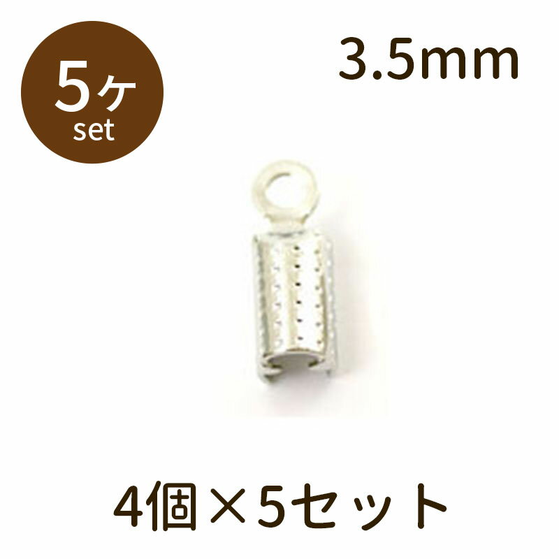 商品説明 とんぼ玉などのビーズアクセサリー作りに必要なアクセサリー・手芸材料です。 ネックレスやストラップなど、アイデア次第で色々なハンドメイドアクセサリーを手作りできます。 商品詳細 サイズ お取り扱い上のご注意 商品の写真はできるだけ実物の色味に近づくよう加工しておりますが、 お使いのモニター（画面）の設定や、部屋のライトによって色味が違って見える場合がございます。 あらかじめご了承ください。 配送について ご入金確認後、3〜7営業日以内に発送いたします。 できるだけ早いお届けを心がけておりますが、在庫がない場合、準備にお日にちをいただく場合がございます。 商品は「メール便」で配送します。商品は発送からおおむね1〜4日程度でポストに投函されます。 「メール便」は商品破損・紛失・遅延等の保証はございませんのでご注意ください。 当社基準で「メール便」の規定を超えるご注文の場合は「レターパックプラス」での発送となります。 「レターパックプラス」で発送になる場合は、「発送完了メール」にてご連絡いたします。 お客さまのご希望による「配送方法の切り替え」はお断りさせていただいております。 お届けまでの日にちにはゆとりを持ってご注文をお願いいたします。＼2点で180円offクーポン対象!!／ デザイン入りカシメ3.5mm ロジウム 4個×5セット 少し太めのひも用に、デザイン性のあるカシメが新登場。 ひも類に留め具をつなげるためのパーツです。 本体の胴部分にひもを入れてヤットコなどで閉じて固定します。 輪の部分にマルカンなどで他のパーツとつないで使用します。 3.5mm前後の太さのひもにご利用下さい。 包装について メール便・送料無料でお届け 商品詳細 ◆入り数◆ 4個×5セット ◆サイズ◆ 全長：約H12mm×W4mm×D4mm カン（輪っか）部分内径：約φ1.5mm