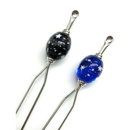 【星空 2 かんざし】宇宙 惑星 星かんざし かんざし 一本 シンプル 普段使い 和 とんぼ玉 トンボ玉 浴衣 簪 かわいい 髪飾り 結婚式 ガラス ヘアアクセ...