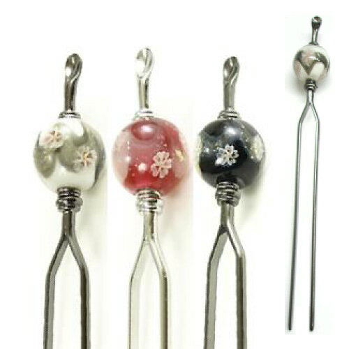 【お得な2個セット】【夜 桜 かんざし】桜 かんざし 一本 シンプル 普段使いかんざし 花 和 とんぼ玉 トンボ玉 浴衣 簪 かわいい 髪飾り 結婚式 ガラス ...