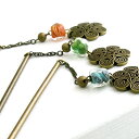 【クリスタル マーブル 飾り チャーム かんざし】かんざし 一本 シンプル 普段使い 花 和 とんぼ玉 トンボ玉 浴衣 簪 かわいい 髪飾り 結婚式 赤 ガラス...