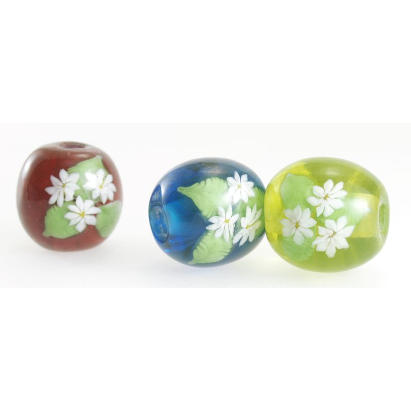 樂天商城 - 【2点で180円offクーポン対象!!】【3 奏】16mm 花 ミルフィオリ とんぼ玉 ビーズ ガラスビーズ ガラス細工 花 ガラス玉 ハンドメイド 材料 初心者 おしゃれ お守り かわいい 癒しグッズ 雑貨【商用利用可】