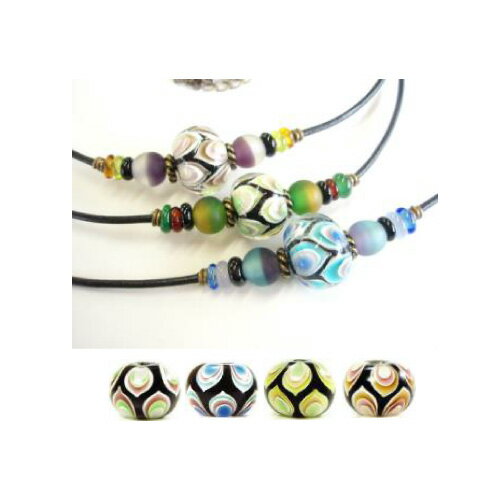 樂天商城 - 【ピーコック 革紐 ネックレス】とんぼ玉 ネックレス ガラス レディース 癒しグッズ 女性