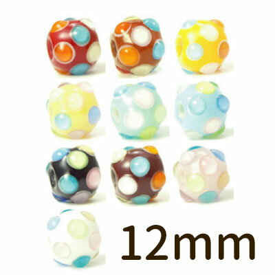 【2点で180円offクーポン対象 】【ポルカドット 12mm】ドット 水玉 とんぼ玉 ビーズ ガラスビーズ ガラス細工 ガラス玉 パワーストーン バラ売り ハンドメイド 材料 初心者 おしゃれ お守り かわいい 癒しグッズ 雑貨【商用利用可】