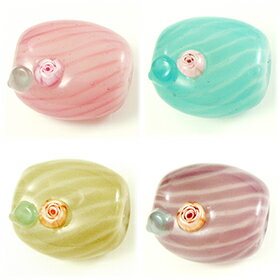 樂天商城 - 【2点で180円offクーポン対象!!】【ロゼ】18mm×16mm 花 ミルフィオリ バラ 薔薇 とんぼ玉 ビーズ ガラスビーズ ガラス細工 花 ガラス玉 ハンドメイド 材料 初心者 おしゃれ お守り かわいい 癒しグッズ 雑貨【商用利用可】