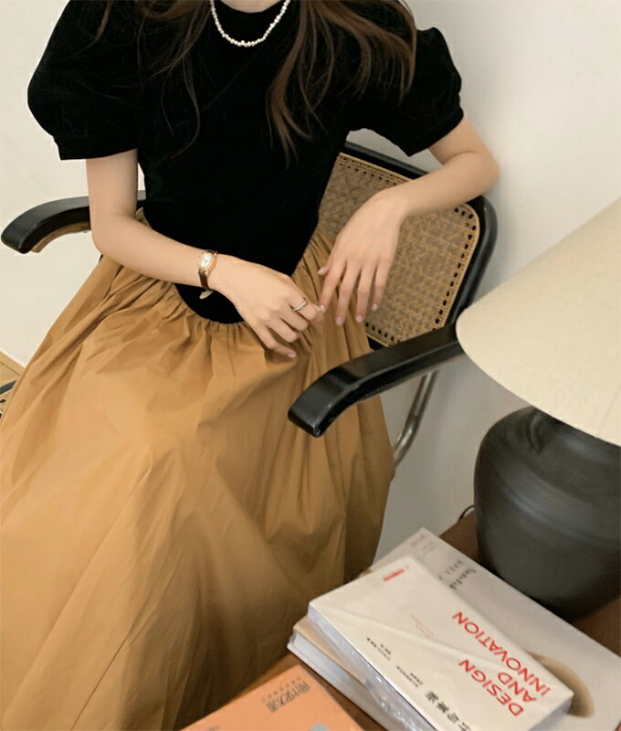 送料無料 ワンピース ドレス 半袖 パフスリー...の紹介画像2