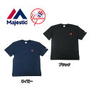 NY ニューヨーク ヤンキース 半袖 ワンポイント Tシャツ 刺繍 ロゴ クルーネック マジェスティック メンズ 半額 セール中 【メール便 送料無料】