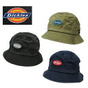 バケットハット メンズ ディッキーズ バケット ハット Dickies メンズ HAT ピグメント加工 帽子 ロゴ ワッペン 刺繍