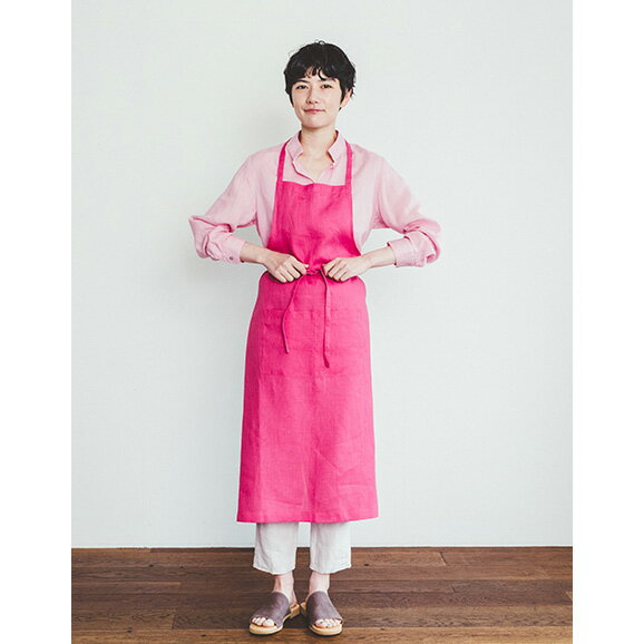 フォグリネンワーク　エプロン fog linen work（フォグリネンワーク） リネンフルエプロン ローズペーシュ [LKA004-295] 【 メンズ レディース 男性用 女性用 男女兼用 ロング丈 カフェ おしゃれ かわいい シンプル リネン 麻 無地 ピンク】